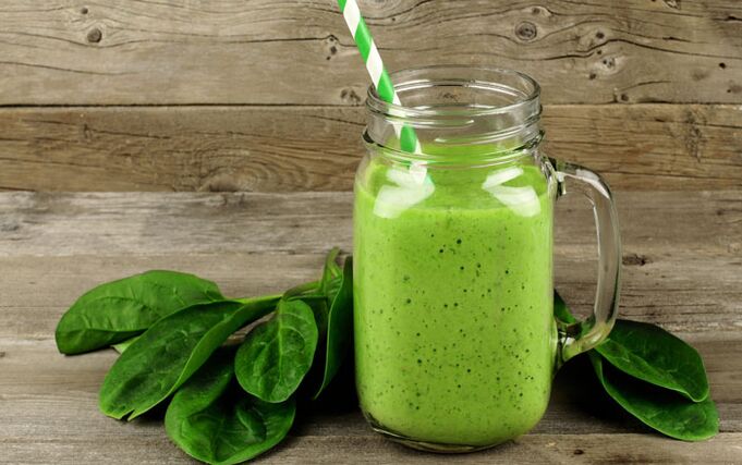 Detox smoothie with green flax seeds - Shake to drink on an empty stomach