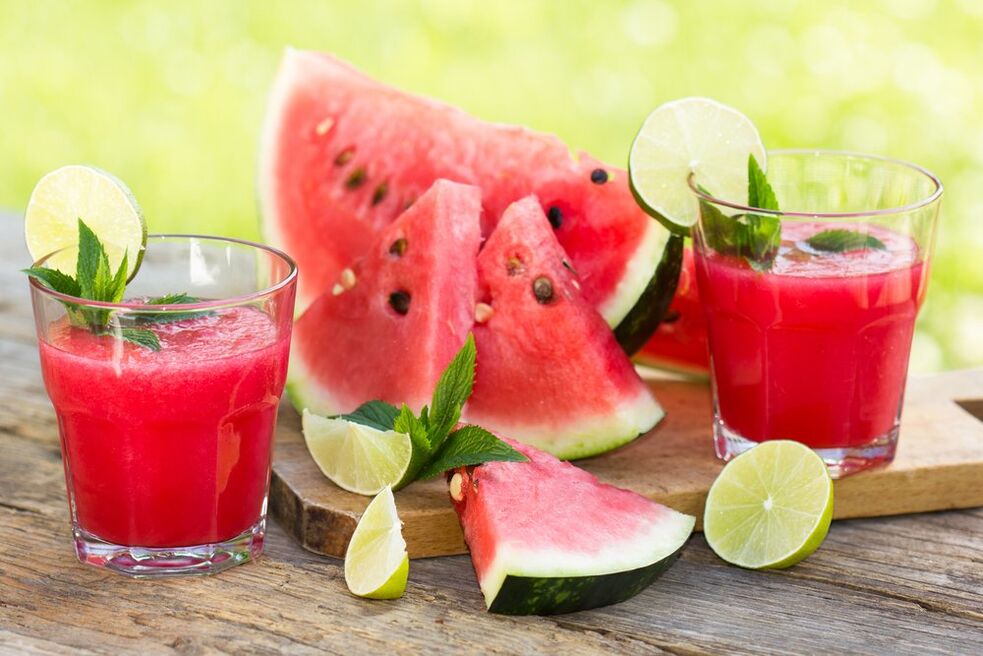 Watermelon slices and fresh watermelon diet menu